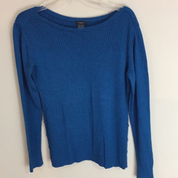 Ann Taylor Factory Blue Cotton Blend Ribbed Sweater Size Large - Picture 12 of 12